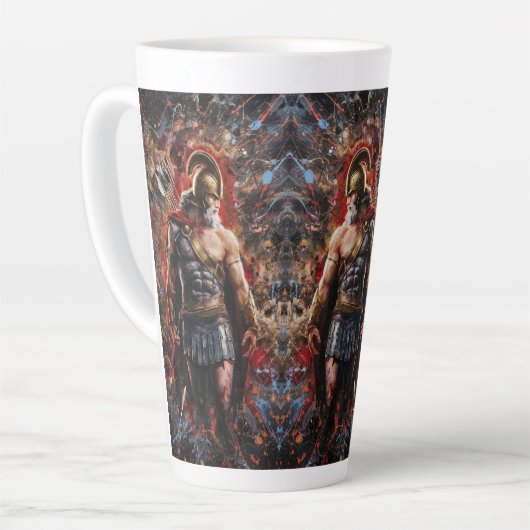 Strijder in Battle Stance Latte Mok (Linkerhoek)