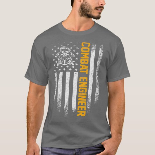  strijder-ingenieur-Amerikaans vlagpatriottisch T-shirt (Voorkant)