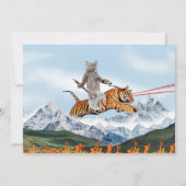 Strijder Kat en Tijger Grappige Uitnodiging (Achterkant)