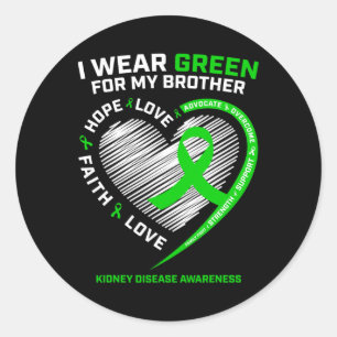 Strijder Krijger Geschenken Broer Groene Nierziekt Ronde Sticker