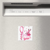 Strijder Libel Roze Lint Borstkanker Magneet (Insitu (Vaatwasser))