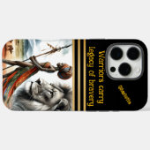 Strijder staat hoog tegen Afrikaanse achtergrond Case-Mate iPhone Case (Achterkant (horizontaal))