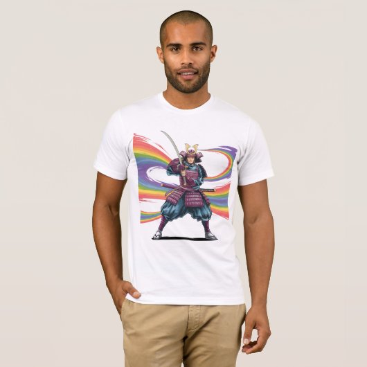 Strijder van Pride LGBTQ+ T-shirt – Samurai krijge (Voorkant volledig)