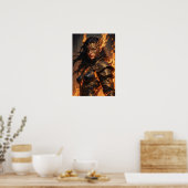 Strijder van Vuur Fantasy Poster (Keuken)
