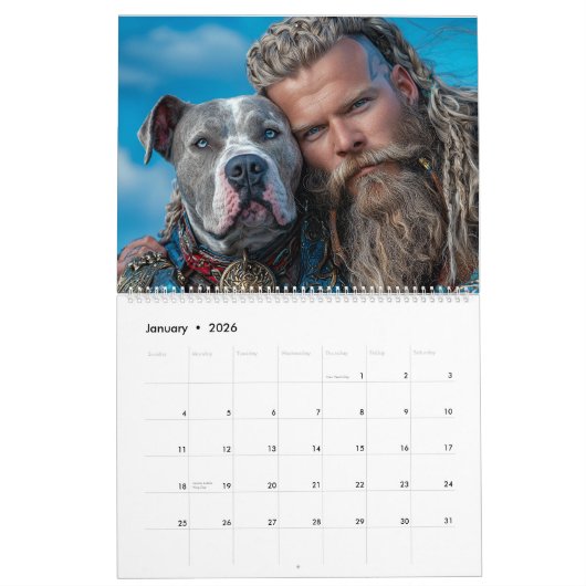 Strijders en Pitbull Dog Heroes Kalender (Jan 2026)