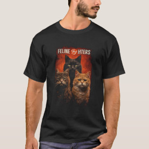 Strijders Kat Parodie Poster, Feline Fighters Rock T-shirt