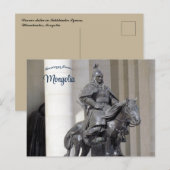 Strijdersbeeld op Sukhbaatar Square in Mongolië Briefkaart (Voorkant / Achterkant)