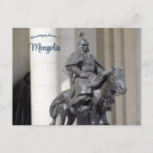 Strijdersbeeld op Sukhbaatar Square in Mongolië Briefkaart (Voorkant)
