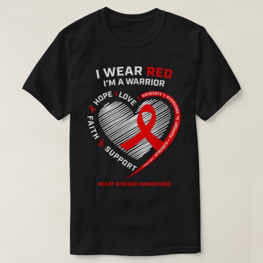 Strijdkrachten die ik heb Draag: Red Heart Disease T-shirt (Design voorkant)