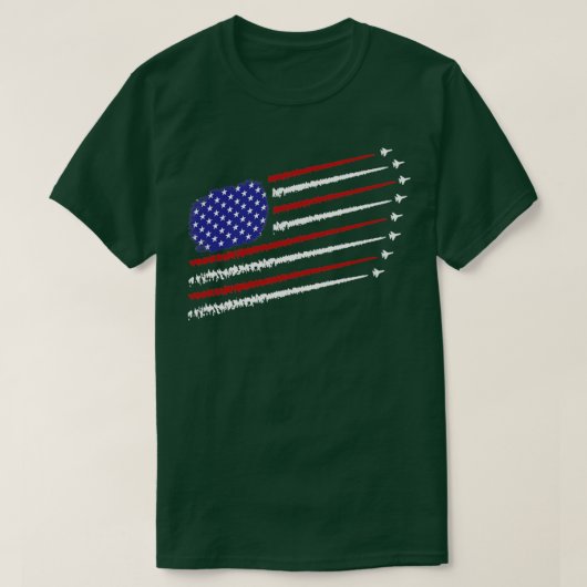 Strijdkrachten met Amerikaanse vlag op 4 juli T-shirt (Design voorkant)