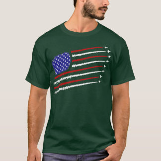 Strijdkrachten met Amerikaanse vlag op 4 juli T-shirt