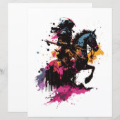 Strijdpaard in waterverf (Voorkant / Achterkant)