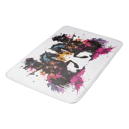 Strijdpaard in waterverf badmat (Gekanteld)