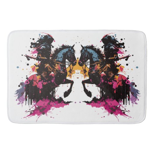 Strijdpaard in waterverf badmat (Voorkant)