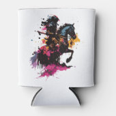 Strijdpaard in waterverf blikjeskoeler (Voorkant)