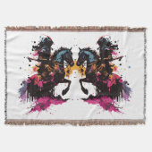 Strijdpaard in waterverf deken (Voorkant)