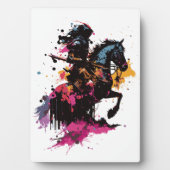 Strijdpaard in waterverf fotoplaat (voorkant)