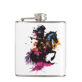 Strijdpaard in waterverf heupfles (Voorkant)