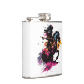 Strijdpaard in waterverf heupfles (Rechts)