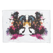 Strijdpaard in waterverf kussensloop (Voorkant-Links)