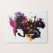 Strijdpaard in waterverf legpuzzel (Horizontaal)