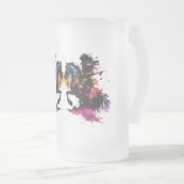 Strijdpaard in waterverf matglas bierpul (Voorkant rechts)