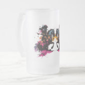 Strijdpaard in waterverf matglas bierpul (Voorkant links)