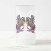 Strijdpaard in waterverf matglas bierpul (Center)