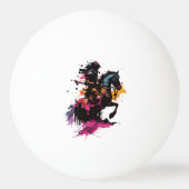 Strijdpaard in waterverf pingpongbal (Voorkant)