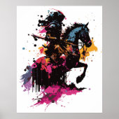 Strijdpaard in waterverf poster (Voorkant)