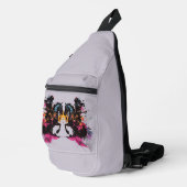 Strijdpaard in waterverf sling bag (Rechterhoek)