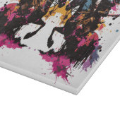 Strijdpaard in waterverf snijplank (Hoek)