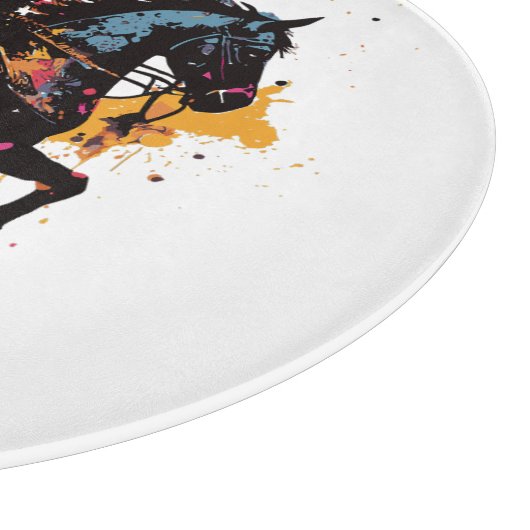 Strijdpaard in waterverf snijplank (Hoek)