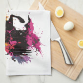 Strijdpaard in waterverf theedoek (Quarter Fold)