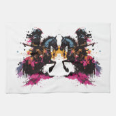 Strijdpaard in waterverf theedoek (Horizontaal)