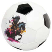 Strijdpaard in waterverf voetbal (Drie kwart)