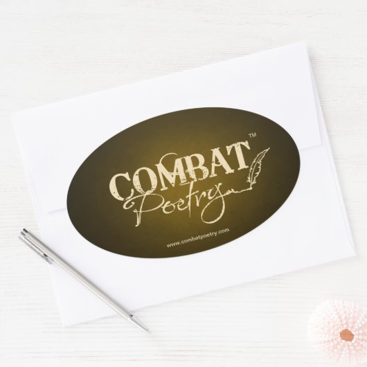 Strijdpoëzie Ovale Sticker (Envelop)