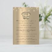Strijdt Glitter Baby shower Feet Sepia Stippen Gir Kaart (Staand voorkant)