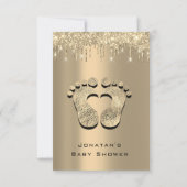 Strijdt Glitter Baby shower Feet Sepia Stippen Gir Kaart (Achterkant)