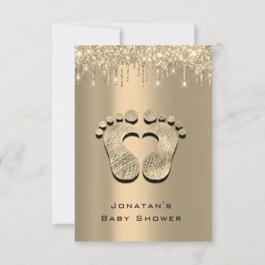 Strijdt Glitter Baby shower Feet Sepia Stippen Gir Kaart (Achterkant)