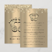 Strijdt Glitter Baby shower Feet Sepia Stippen Gir Kaart (Voorkant / Achterkant)