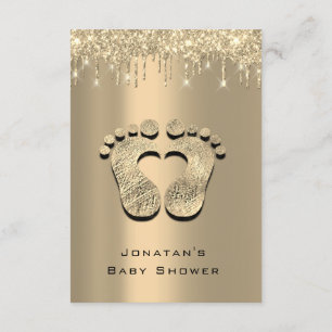 Strijdt Glitter Baby shower Feet Sepia Stippen Gir Kaart