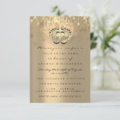 Strijdt Glitter Baby shower Feet Sepia Stippen Gir Kaart (Staand voorkant)