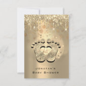 Strijdt Glitter Baby shower Feet Sepia Stippen Gir Kaart (Achterkant)
