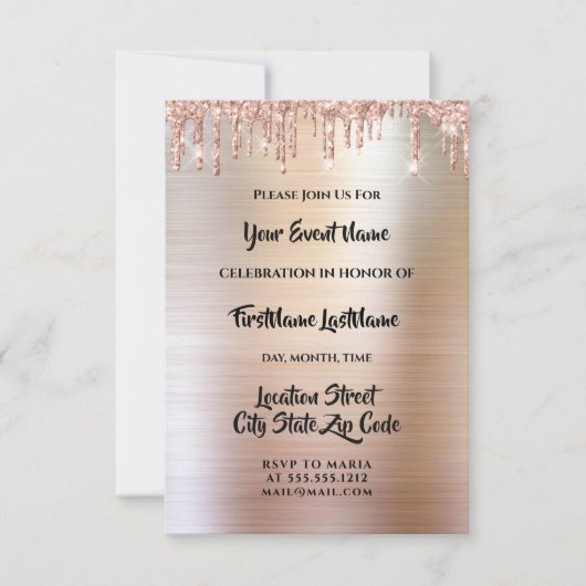 Strijdt met Glitter op Roos tijdens het huwelijk Kaart (Voorkant)