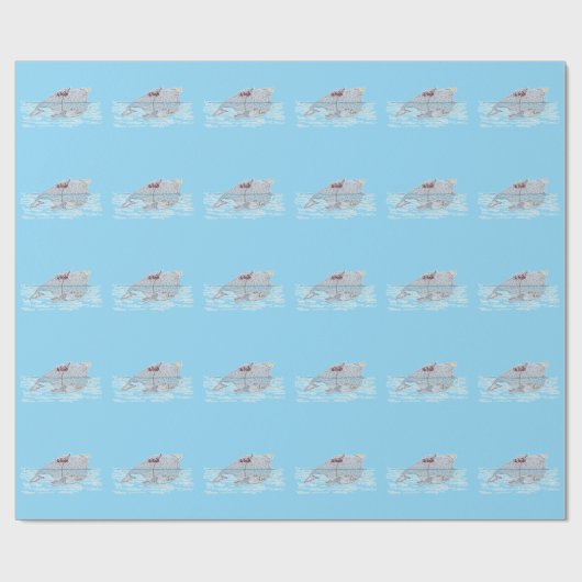 strijdwalvis cadeaupapier (Vlak)