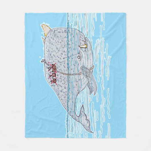 strijdwalvis fleece deken (Voorkant)