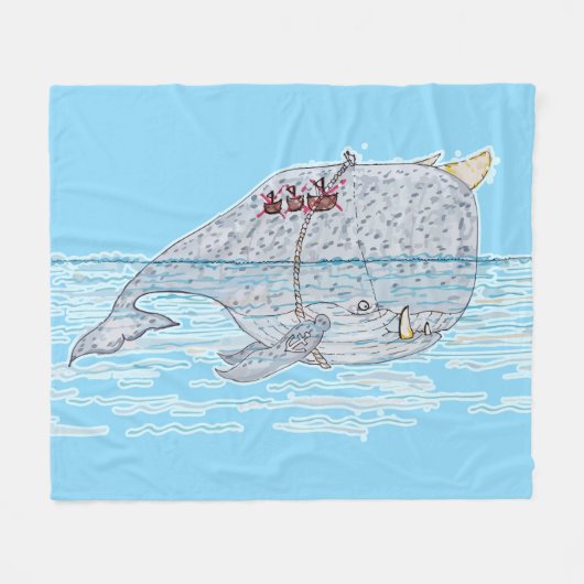 strijdwalvis fleece deken (Voorkant (Horizontaal))
