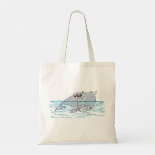 strijdwalvis tote bag (Achterkant)