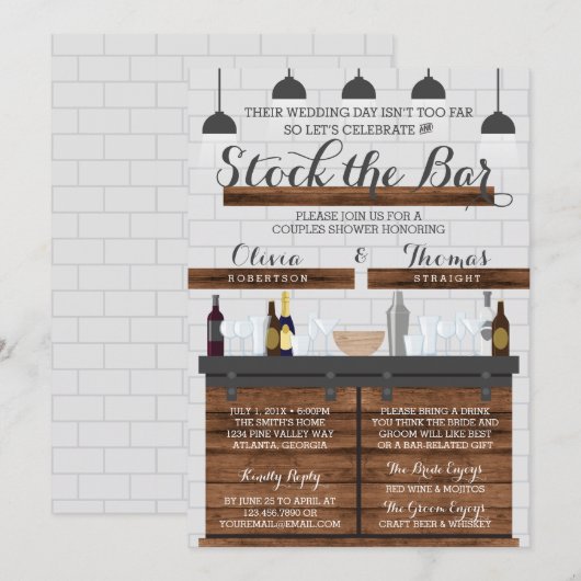 Strijk de Bar, de stijl van de Farmhouse Kaart (Voorkant / Achterkant)